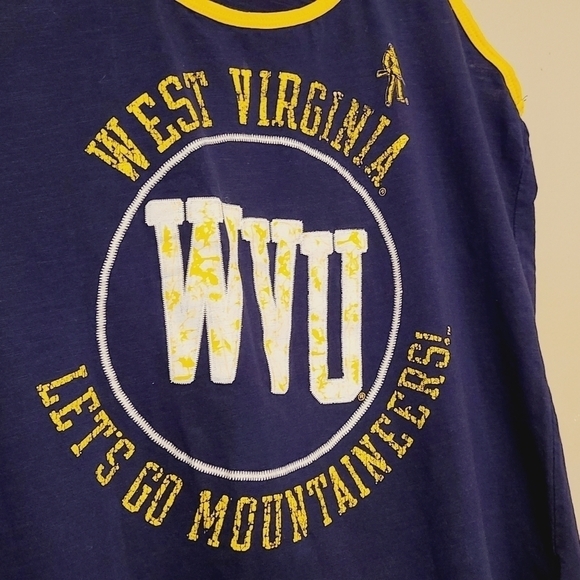 Women's Blue & Gold Racerback WVU Sports Fan Tank Top (Size XL) - Picture 7 of 10